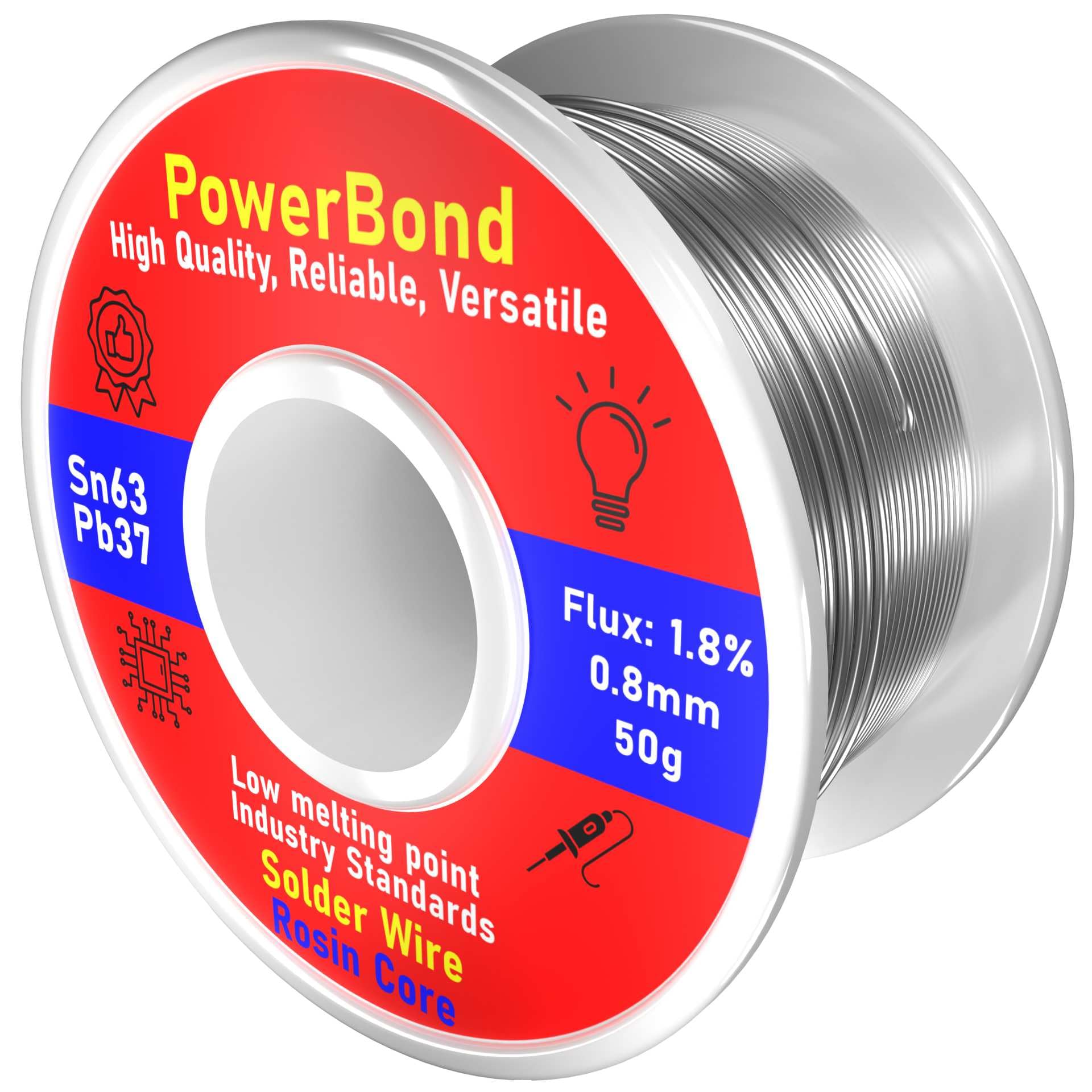 Rosin Core Solder Wire for Soldering 63-37 (0.8mm 50g) Tin Lead